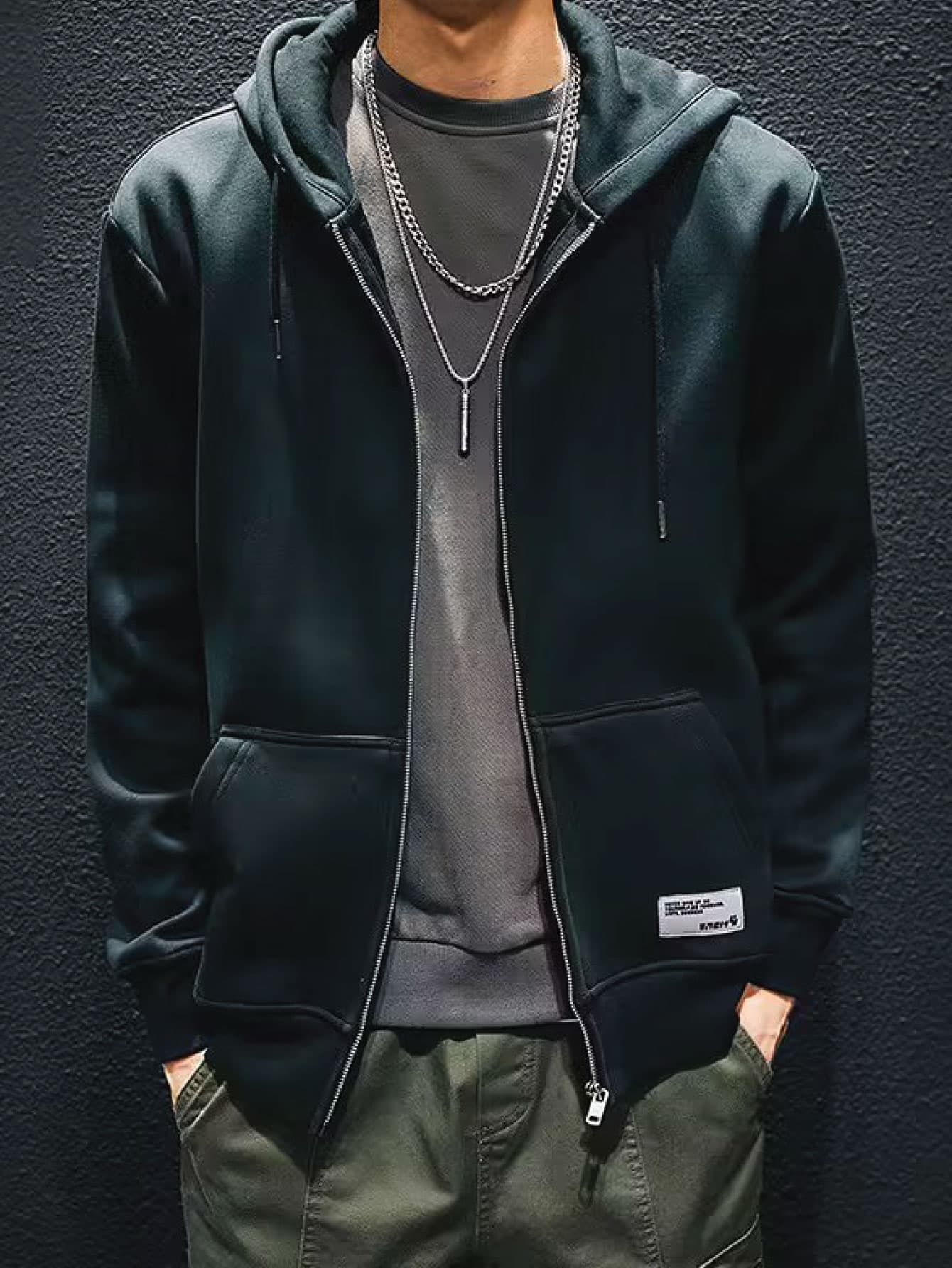 UrbanEdge Men's Hooded Cardigan Sweatshirt